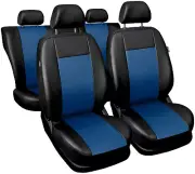 CAR SEAT COVERS full set fit OPEL FRONTERA - Leatherette Black/Blue