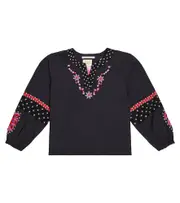 [Scotch & Soda Kids] Scotch & Soda Kids Embroidered cotton top Y 10 blue