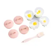 1Set Plastic Egg Mold Form For Egg Boiler Poacher With Brush Gift Box Kitchen Egg Pancake Maker Cooking Tools