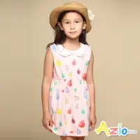 在飛比找momo購物網優惠-【Azio Kids 美國派】女童 洋裝 圓領彩色車線滿版彩