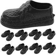 20 Pairs Shoes Doll House Men Shoes Mini Shoe Ornaments Doll Landscape Shoes Micro Doll Shoes Mini Shoe Decorations Shoes for Dolls Tiny Dollhouse Shoes Plastic Black