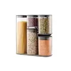 5pc Joseph & Joseph Grey Podium Jar Storage Organiser Container w/ Stand Set