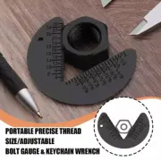 1Pcs Precise Thread Size Portable Adjustable Bolt Gauge Keychain Wrench PP