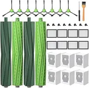 Replacement Parts Kit Compatible with iRobot Roomba Combo 10 Max, Combo j9+,Combo j7+/Plus Robot Vacuum Cleaner, 2 Rubber Brush 8 Filters 8 Side Brushes 6 Dust Bags 1 Cleaning Tools 1 Screwdriver