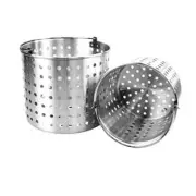 Thunder Group ALSKBK003 20 Qt Aluminum Perforated Steamer Basket w/ Handle