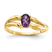 14K Yellow Gold 6x4mm Oval Amethyst ring