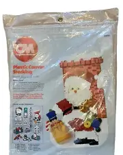 Columbia-Minerva Vintage #8431 Holiday Santa Stocking Needlecraft Kit