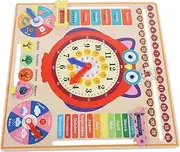 QUMIIRITY Owl Clock Board Calendar Learning for Home Simulated Clock for Ages 4-8 Advent Calendar for Wood