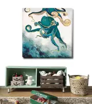 Octopus Ocean Life Stretched Canvas Print AM79