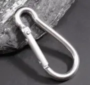 10pc Small Black Carabiner Camping Push Spring Snap Clip Hook Keychain Ring USA