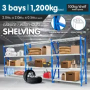 3-BAY 400kg 6.0m GARAGE WAREHOUSE STORAGE SHELVING STEEL TOOL RACKING SHELVES