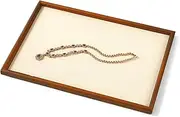 Oirlv Stackable Jewellery Tray Jewellery Storage Tray Wooden Jewellery Display Tray Flat Jewellery Tray Jewellery Organiser Tray for Necklace Bracelet Ring Earring Organsier