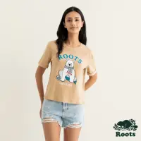 在飛比找momo購物網優惠-【Roots】Roots女裝-動物派對系列 绒布動物純棉短袖
