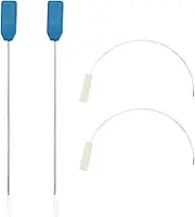 EMSea 4pcs Needle Threader Serger Looper Threader with Protective Plastic Sleeve Serger Needle Threader for Looper and Needle Plastic Metal