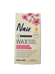 LOT OF 5 Nair Hair Remover Wax Ready-Strips for Face & Bikini 8 CT Per box NEW