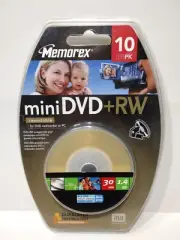 MEMOREX Mini DVD+RW 10 Pack Rewriteable DVD for DVD Camcorder or PC NEW SEALED
