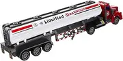 Totority Boys Truck Model Realistic Container Truck with Pull Back Feature American Style Transport Car Figurine Present for Collectors