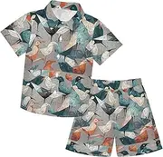 [Caihoyu] Little & Big Boy's Outfits Shirt Short Sets Toddler Boy Outfit Summer Print Shirt Outfits Clothes