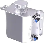 CNCYEAH Coolant Overflow Tank 1L Universal Aluminum Alloy Radiator Overflow Tank Coolant Recovery Tank Used To Prevent Coolant Leakage (Silver)