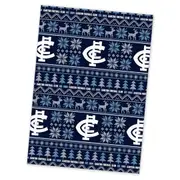Carlton Blues AFL Xmas Team Logo Wrapping Paper Giftwrap
