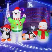 Christmas Polat Bear Snowman Penguins Airblown Inflatable Decor BlowUp Lawn Yard