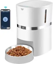 Automatic Cat Feeder, WellToBe Timed Pet Feeder Dry Food Dispenser for Cats & Do