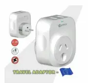 2X Travel Adapter 2 USB Outlets Power Socket to Plug Australia To Europe Bali