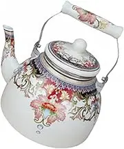 CONGARTENO Enameled Water Kettle Retro Tea Kettle for Induction Cookers Heat Resistant Teapot Elegant Decorative Camping Tea Container Craftsmanship Chic Design