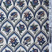 Waverly Bayou Mardi Gras Collection 2.5 Yds x 55” Cotton USA Floral Blue Fabric