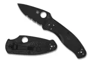 Spyderco Persistence Lightweight Knife C136PSBBK Black 2.75" ComboEdge Blade FRN