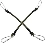 Milisten 2Pcs Bungee Carabiner with Elastic Rope Hooks Multi Functional Outdoor Packing Strap for Luggage Tents Camping Bungee Cord for Adventure Activities