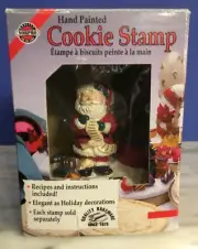 Norpro Christmas Santa Clause Hand Painted Cookie Stamp NEW In Box #3288