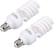 YISITONG 2X E27 Bulbs 5500K 45W Fluorescent Spiral Light Bulb, Photo Studio Bulb, Video Light Photography Lighting