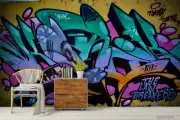 3D Abstract Graffiti Wallpaper Wall Mural Removable Self-adhesive 86
