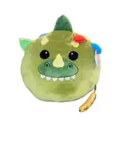 HUGE Dinosaur Squishie Plush Pillow Thick 22 x 18 Green Multicolor Kids Dino NWT