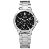 在飛比找Yahoo奇摩購物中心優惠-CASIO卡西歐 簡約星期日期防水不鏽鋼手錶-黑色 LTP-