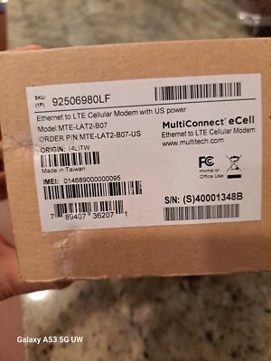 MultiTech Ethernet to LTE Cellular Modem US Power MTE-LAT2-B07