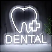 Sign Lamp Teeth Neon Decorative Dental Office Lights Dimmable LED Signs Neon Smile Wall Art, Dental Office Decorative(E)