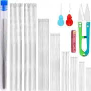UOOU 85 Pcs Beading Needles Set,8 Sizes Long Straight Beading Thread Needles,See