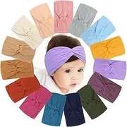 BBGifts 15PCS Baby Nylon Headbands 3.5 inches Handmade Jacquard Weave Elastic Headbands for Baby Girls Newborn Infant Toddlers Kids