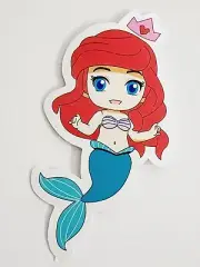 Cartoon Mermaid Ariel with Crown Sticker Decal Super Cute Embellishment Awesome