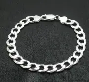 8" Mens Italian Bold Solid Miami Cuban Link Chain Bracelet Real Sterling Silver