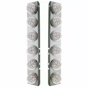 Front Air Cleaner Panels W/ 12 Amber LED Clear Lens For Peterbilt