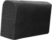 iplusmile 2Pcs Elastic Armrest Covers for Sofa Protective Towels Black Skin Friendly for Home Office Use Simple Design Fits Various Decor Styles