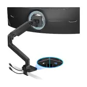 Single Monitor Mount with USB A/C, Ultrawide Monitor Arm for 17 to 49 inch He...