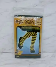 Bumble Bee Child Tights Costume Size M (8-10) Black/Yellow NEW