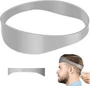 Neckline Shaving Template and Hair Cutting Guide Silicone Haircut Band Curved Hair Trimming Guide for DIY Home Haircuts Flexible DIY Self Haircutting System for Men su(Grey)