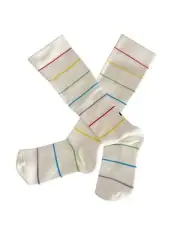 Clove Compression Socks Rainbow Rings Design White Multicolor Stripes Sz Small