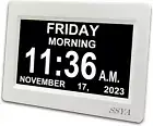 Digital Calendar Alarm Clock, 7 Inch - Clock for Vision Impaired and Elderly