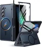 [MOBOSI] for Samsung Galaxy Z Fold 6 Case [Compatible with Magsafe], [Built-in Kickstand & Hinge Protection & Screen Protector] Full Body Slim Shockproof Phone Case for Z Fold6 with S Pen Holder, Black